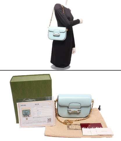 美品 GUCCI チェーンショルダーバッグ 肩掛け グッチ ホースビット1955 675801 213317 レディース グッチ