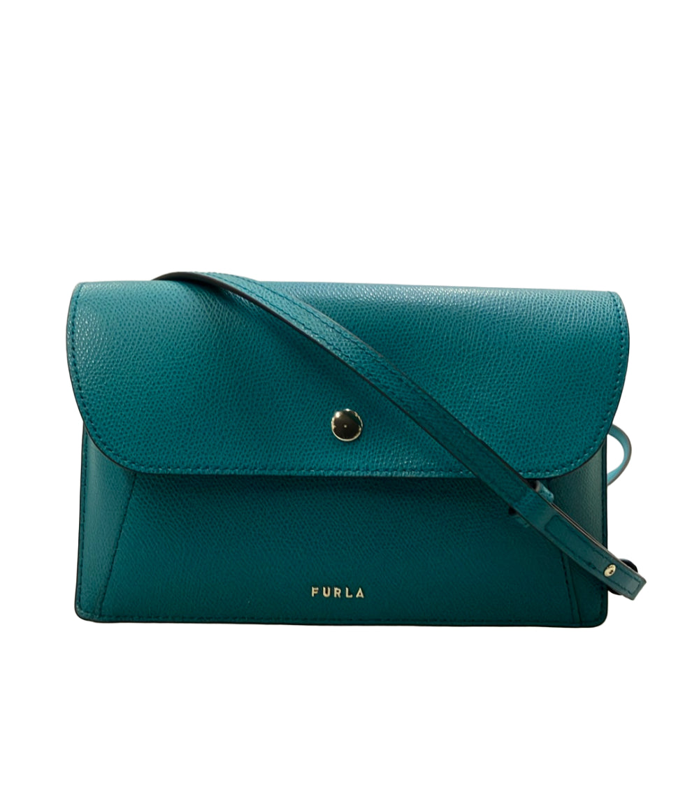 美品 FURLA ショルダーバッグ ショルダーポーチ 斜め掛け レザー レディース フルラ