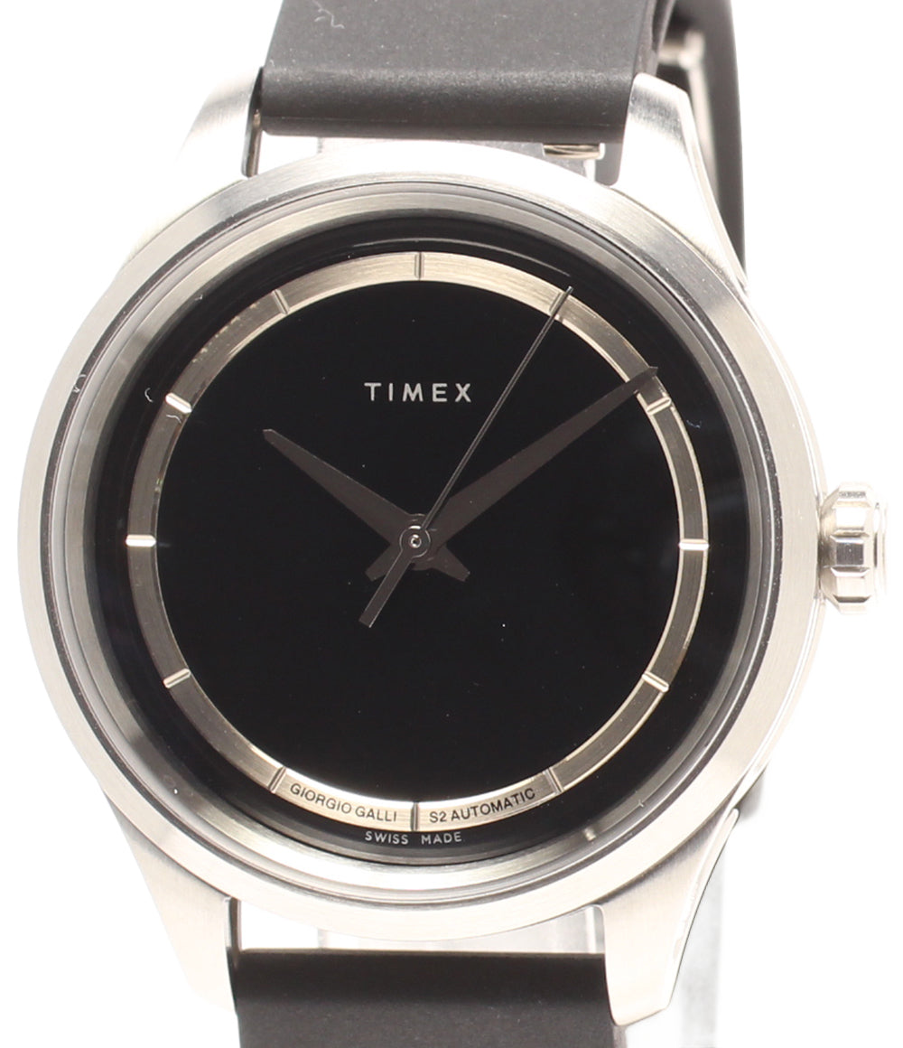 美品 TIMEX 腕時計 ジョルジオガリ S2 自動巻き ブラック TW2W12700 メンズ タイメックス