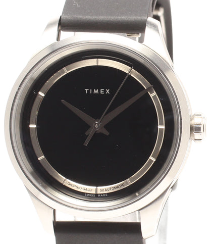 美品 TIMEX 腕時計 ジョルジオガリ S2 自動巻き ブラック TW2W12700 メンズ タイメックス