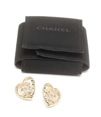 美品 CHANEL イヤリング  ココマーク ハートモチーフ B25 レディース シャネル
