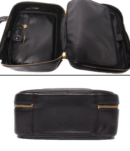 CHANEL 2way バニティバッグ ショルダーバッグ 斜め掛け ココマーク キャビアスキン ゴールド金具 5番台 レディース シャネル