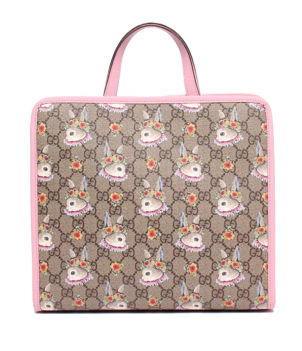 美品 GUCCI 2WAYハンドバッグ ショルダーバッグ 肩掛け チルドレンズ ヒグチユウコ GGスプリーム 630542 520981 レディース グッチ