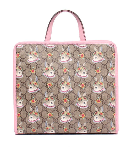 美品 GUCCI 2WAYハンドバッグ ショルダーバッグ 肩掛け チルドレンズ ヒグチユウコ GGスプリーム 630542 520981 レディース グッチ