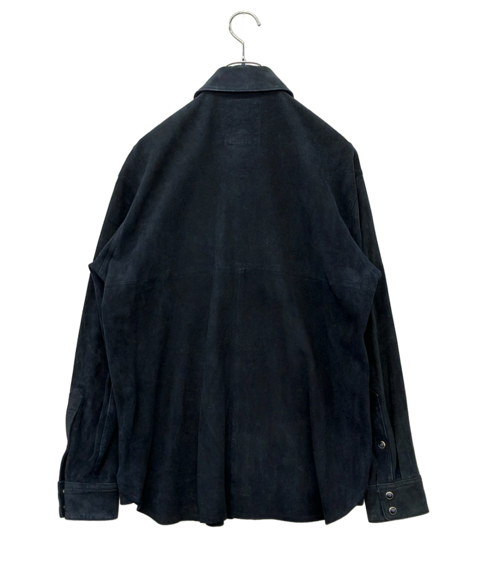 DENHAM 長袖シャツ やぎ革 スナップボタン SUEDE LEATHER SHIRT 01-22-08-40-091 メンズ SIZE S デンハム