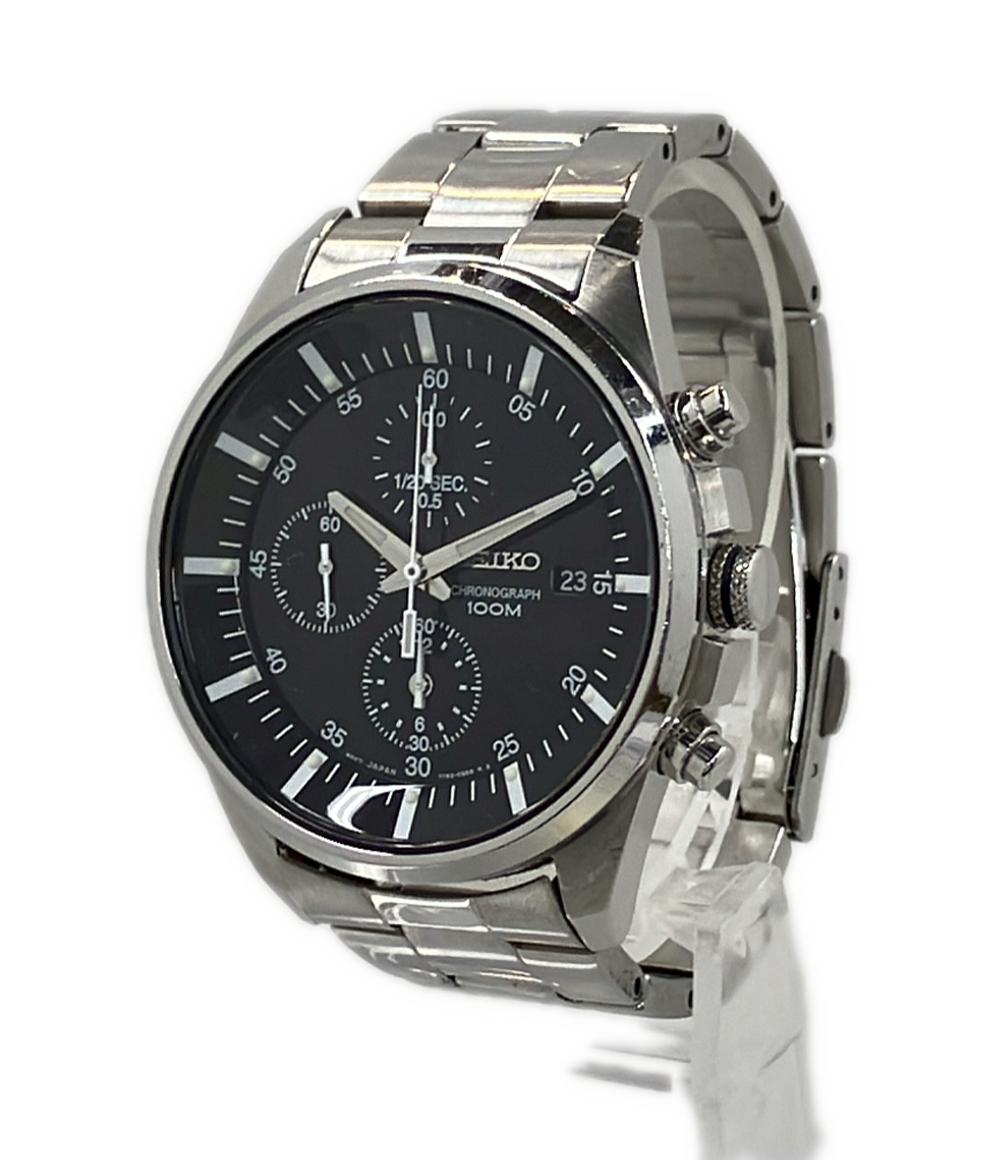 SEIKO 腕時計 クオーツ ブラック 7T92-0ME0 メンズ セイコー