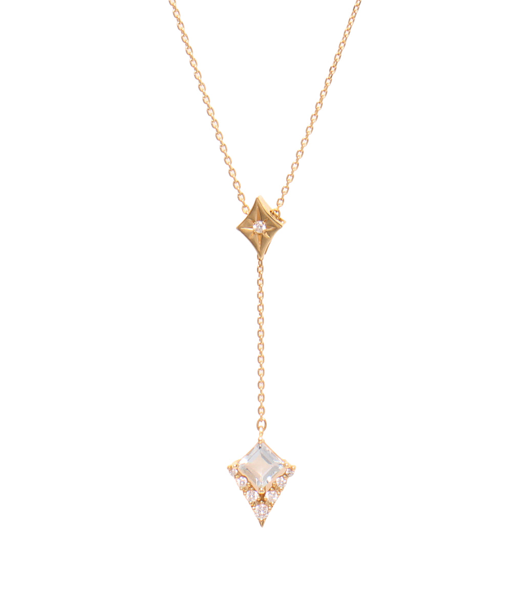 美品 STAR JEWELRY ネックレス K18 アクアマリン ダイヤ 0.06ct レディース スタージュエリー