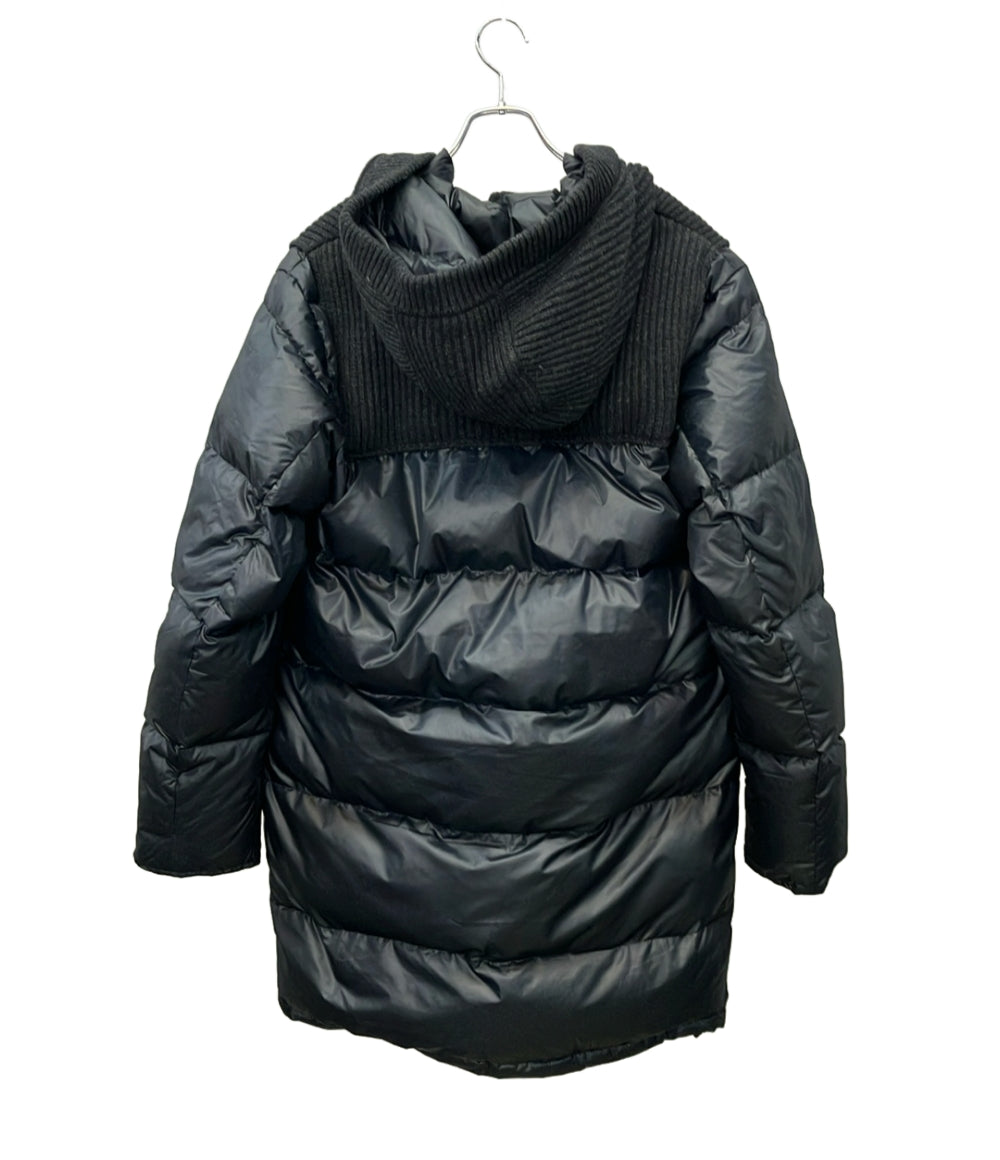BBR ダウンコート  BARKB-RULES ナイロンニット切替 ダッフル タグ バッジ付き ブラック グレー LONG DUFFLE COAT 001470124-0001 メンズ SIZE M BBR