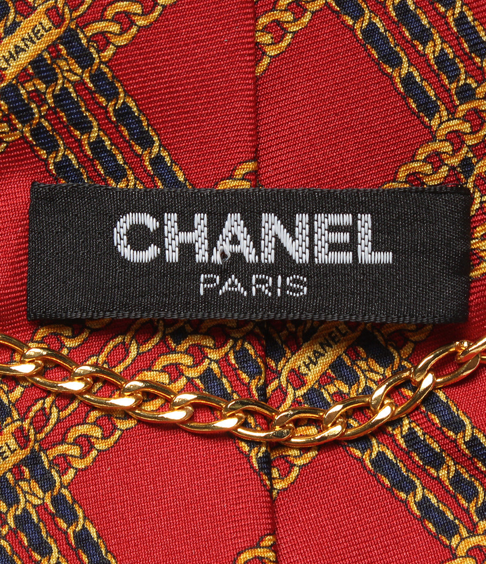 美品 CHANEL ネクタイ シルク100％ チェーン柄 メンズ シャネル