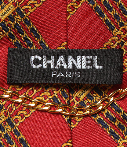 美品 CHANEL ネクタイ シルク100％ チェーン柄 メンズ シャネル