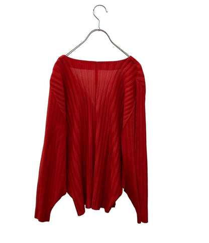 PLEATS PLEASE 長袖カーディガン プリーツ加工 Vネック PP33-F0353 レディース SIZE 3 (L) プリーツプリーズ