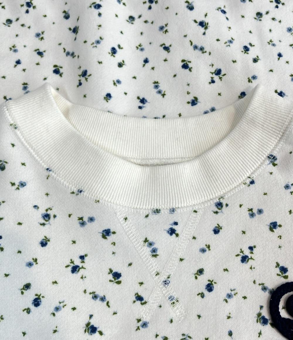 SEVEN TEN by MIHO KAWAHITO 長袖 コードモノグラムスウェットトップス 小花柄 レディース SIZE M セブンテンバイミホカワヒト