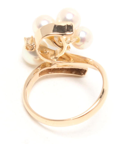 美品 リング 指輪 K14 パール ダイヤ レディース SIZE 7号