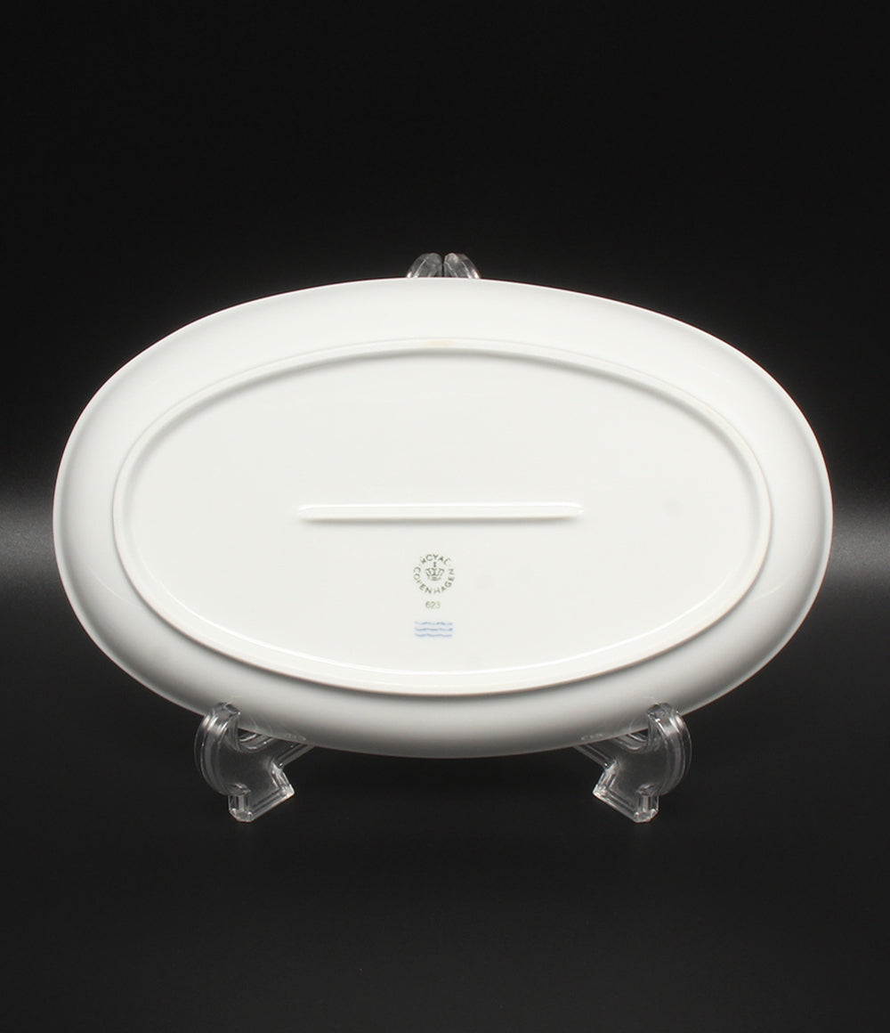 美品 Royal Copenhagen オーバルディッシュ 皿 23cm ホワイトパルメッテ ロイヤルコペンハーゲン