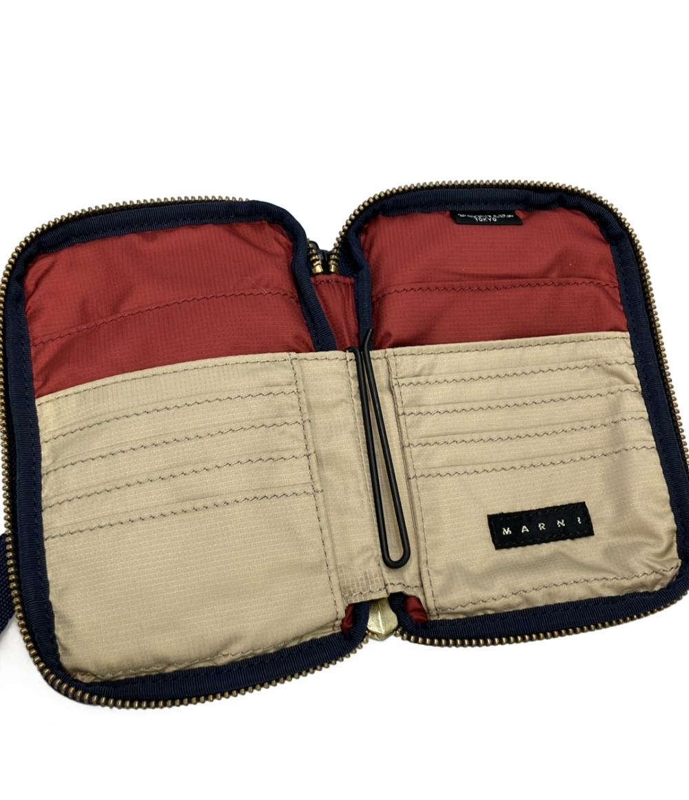MARNI×PORTER ホールディングジップラウンドウォレット 美品 MARNI PORTER ショルダーバッグ 斜め掛け ホールディングジップ