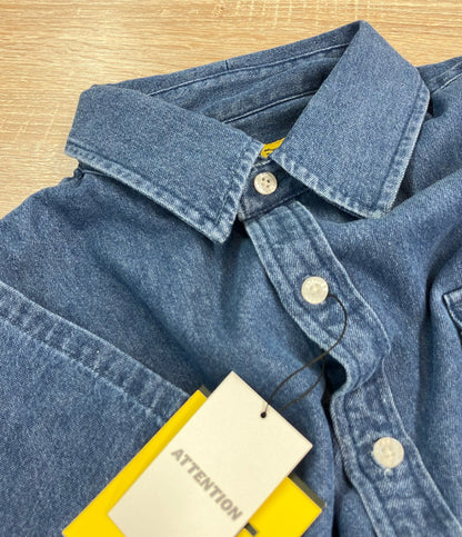 FAT デニムシャツ 半袖 BEEJEAN 蜂の刺繍 ビッグシルエット オーバーサイズ タグ付き F32610-SH16-AB メンズ SIZE JUMBO (XXL) エフエーティー