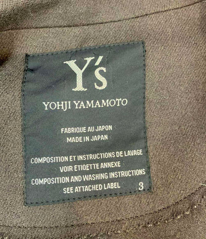 Y's Yohji Yamamoto テーラード ジャケット ウール ドレープコート 無地 YR-J29-199 レディース SIZE 3 (L) ワイズ ヨウジヤマモト