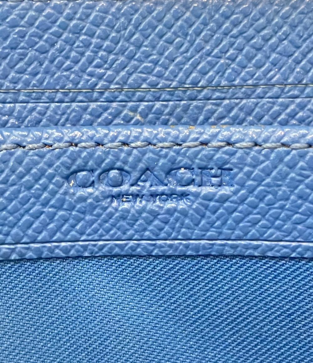 美品 コーチ ラウンドファスナー長財布 レディース COACH