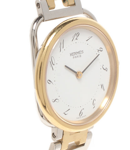 HERMES 腕時計 クオーツ ホワイト レディース メンズ エルメス