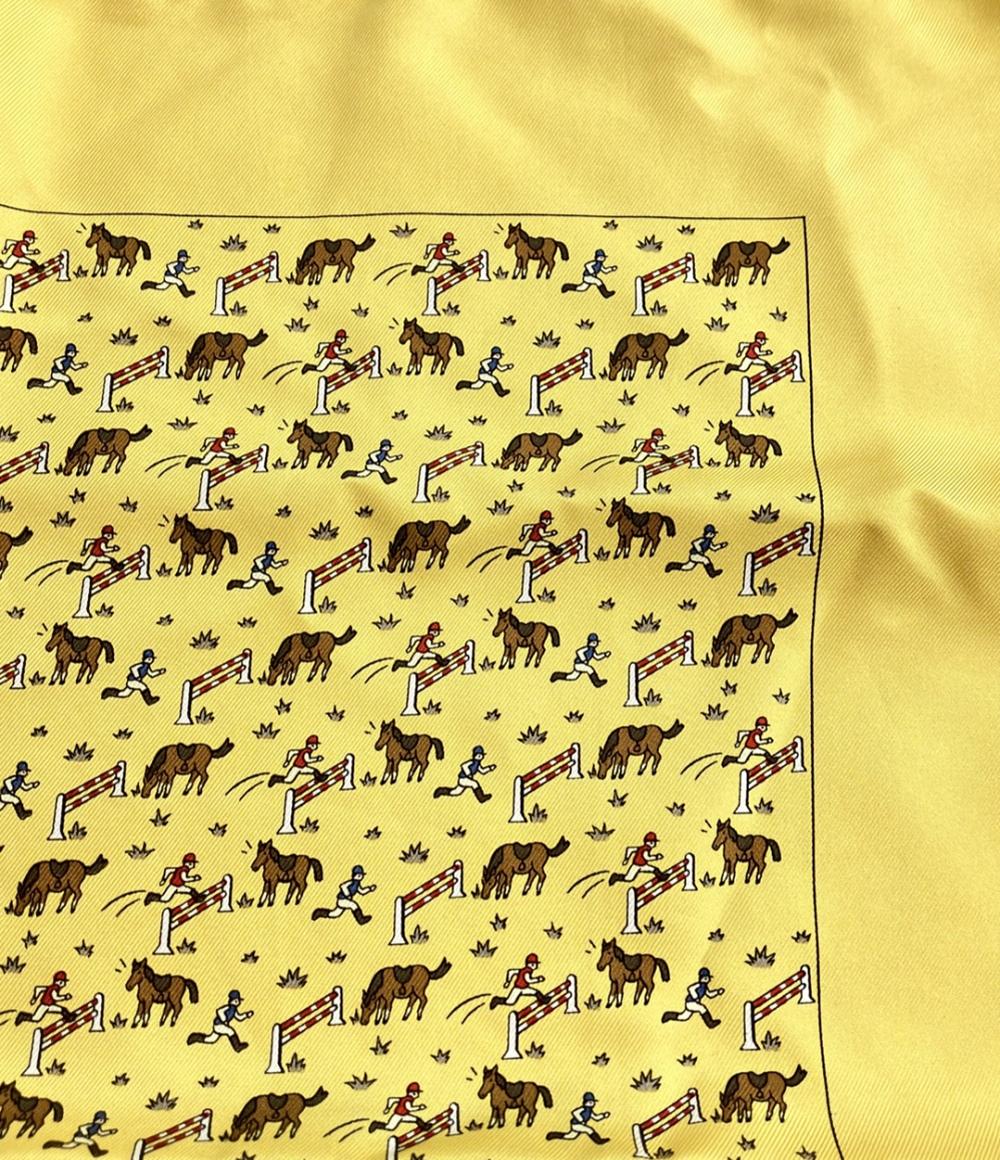 美品 エルメス スカーフ プチカレ シルク100% 馬と騎手 レディース HERMES