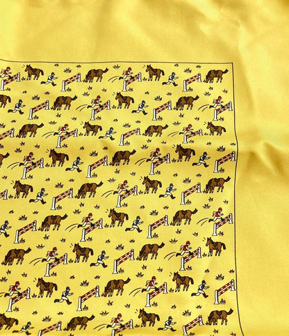 美品 エルメス スカーフ プチカレ シルク100% 馬と騎手 レディース HERMES