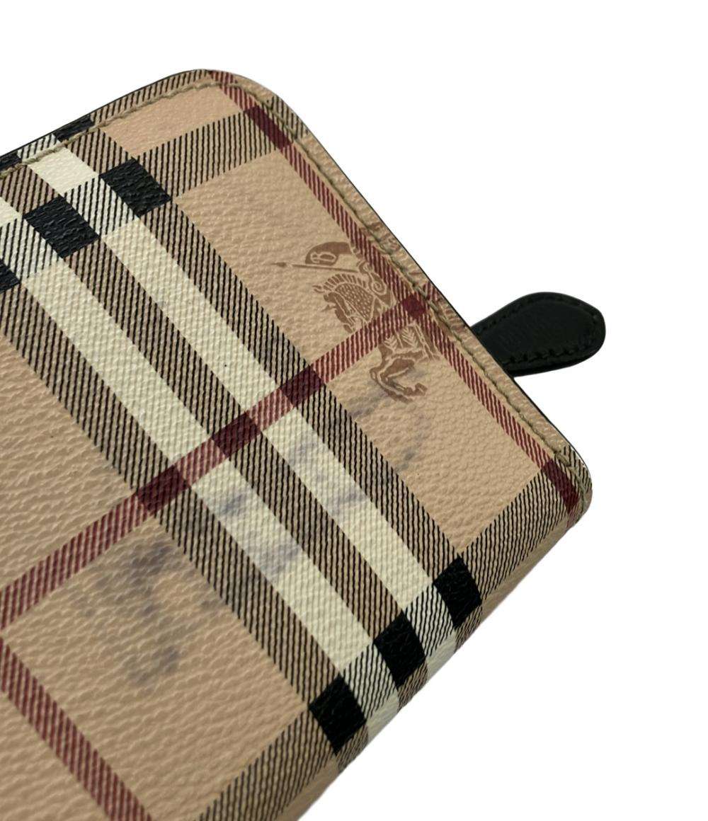 BURBERRY ラウンドファスナー長財布 PVC レザー レディース バーバリー