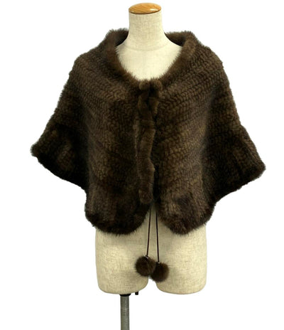 美品 ミンクポンチョ レディース SIZE M〜L (L)