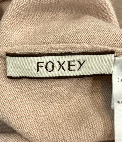 美品 FOXEY 長袖 ニット ミンク襟付き 36169-KATFG10MKN レディース SIZE 38 (S) フォクシー