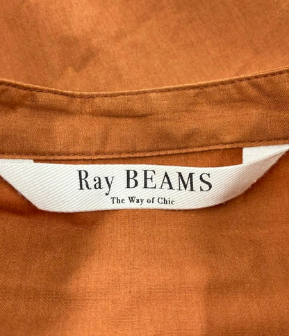 美品 レイビームス スタンドカラー長袖シャツロングワンピース レディース Ray Beams