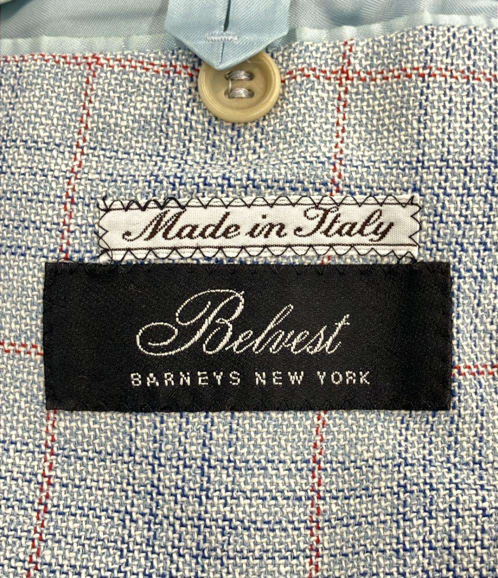 ベルヴェスト リネン テーラードジャケット チェック柄 メンズ SIZE 50 (XL) BELVEST