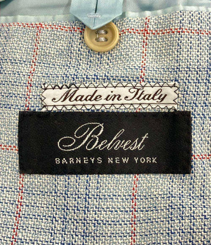 ベルヴェスト リネン テーラードジャケット チェック柄 メンズ SIZE 50 (XL) BELVEST