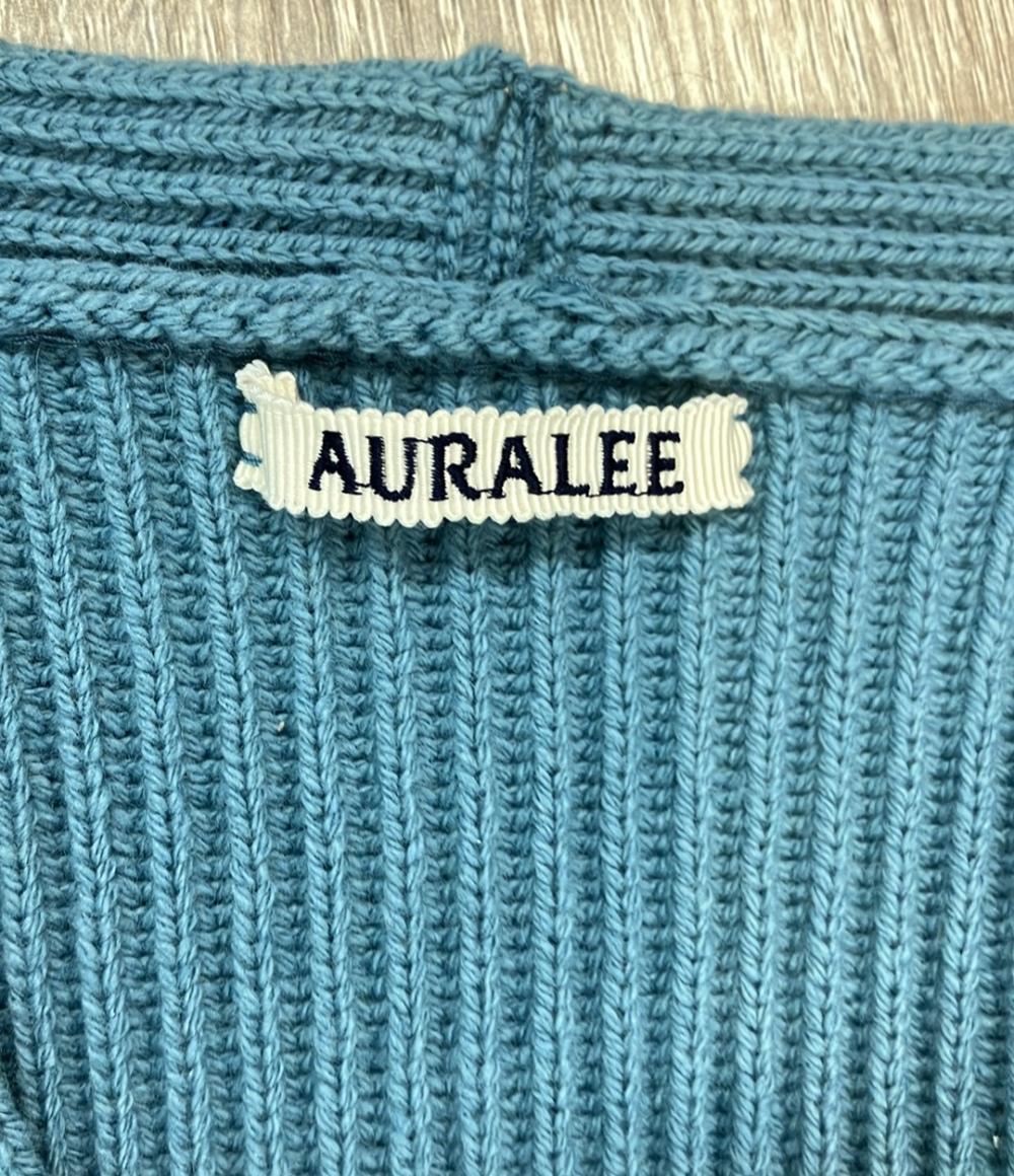 美品 AURALEE 長袖カーディガン ウール リブニット ビッグ 22AW RIB KNIT BIG CARDIGAN A22AC01RK メンズ SIZE 3 (S) オーラリー