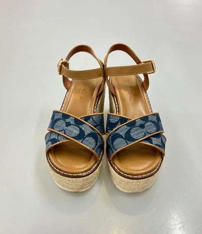 COACH ウェッジソールサンダル シグネチャー柄 厚底 レディース SIZE US 5 B (22cm) コーチ
