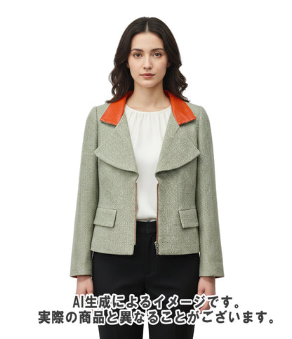訳あり CHANEL ツイード ジップアップ ジャケット P17511V09914 レディース SIZE 40 (M) シャネル