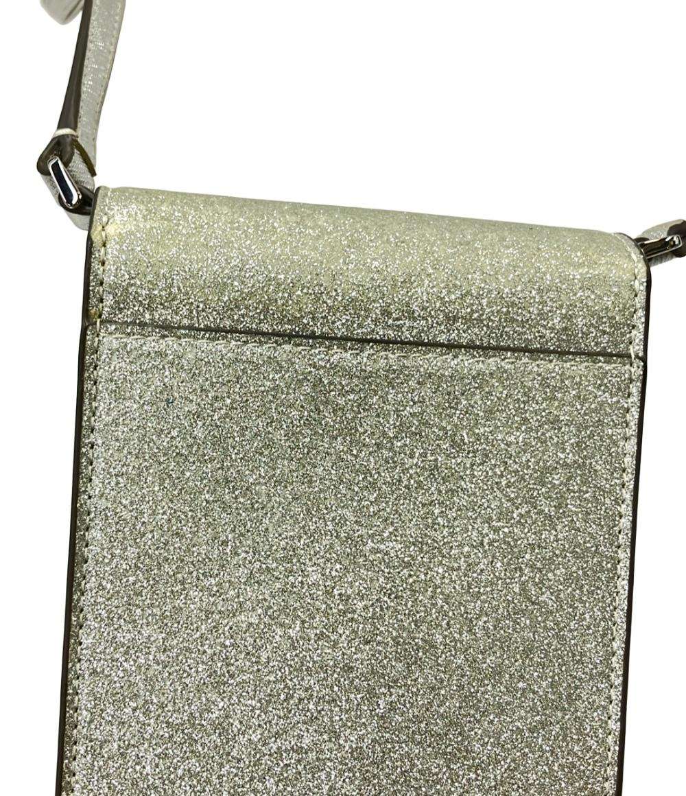 美品 Kate Spade ショルダーバッグ スマホショルダー スマホケース グリッター レディース ケイトスペード