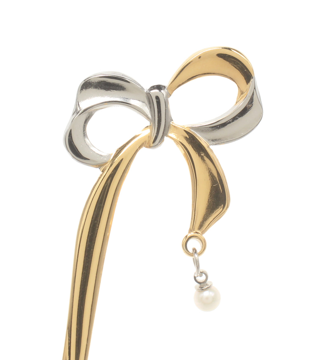 美品 MIKIMOTO International スプーン リボンモチーフ パール付 3点セット ミキモトインターナショナル