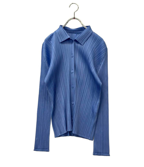 PLEATS PLEASE 長袖シャツ ブラウス ライトブルー プリーツ PLEATS