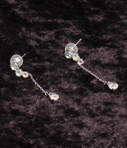 美品 4℃ ピアス K10 ブルートパーズ スイング レディース ヨンドシー