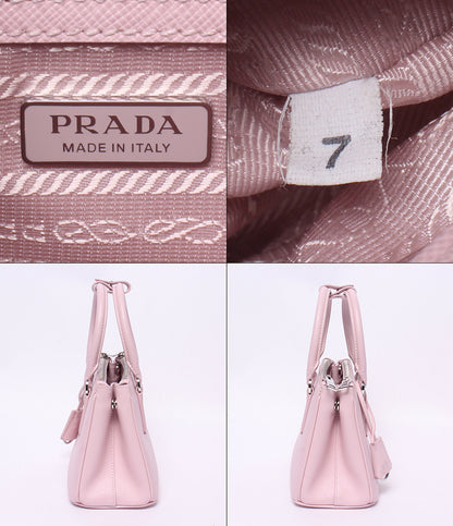 美品 PRADA 2WAY ハンドバッグ ショルダーバッグ 肩掛け 斜め掛け ミニバッグ サフィアーノ ガレリア 1BA906 レディース プラダ