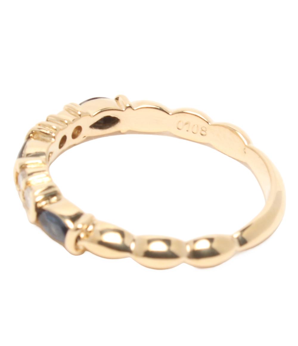 美品 リング 指輪 K18 サファイヤ ダイヤ 0.33ct レディース SIZE 12号
