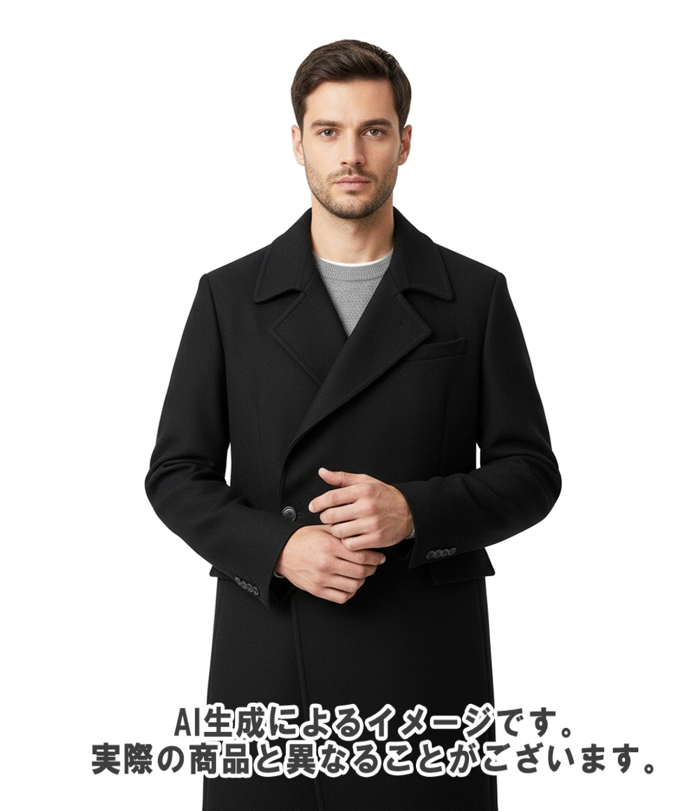 DIOR HOMME チェスターコート ラップ ブラック ウール 09AW