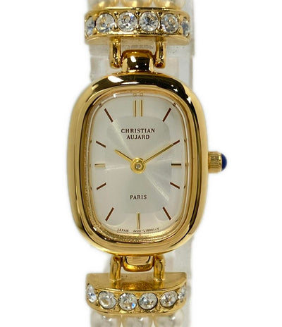 美品 CHRISTIAN AUJARD 腕時計 クオーツ レディース クリスチャンオジャール