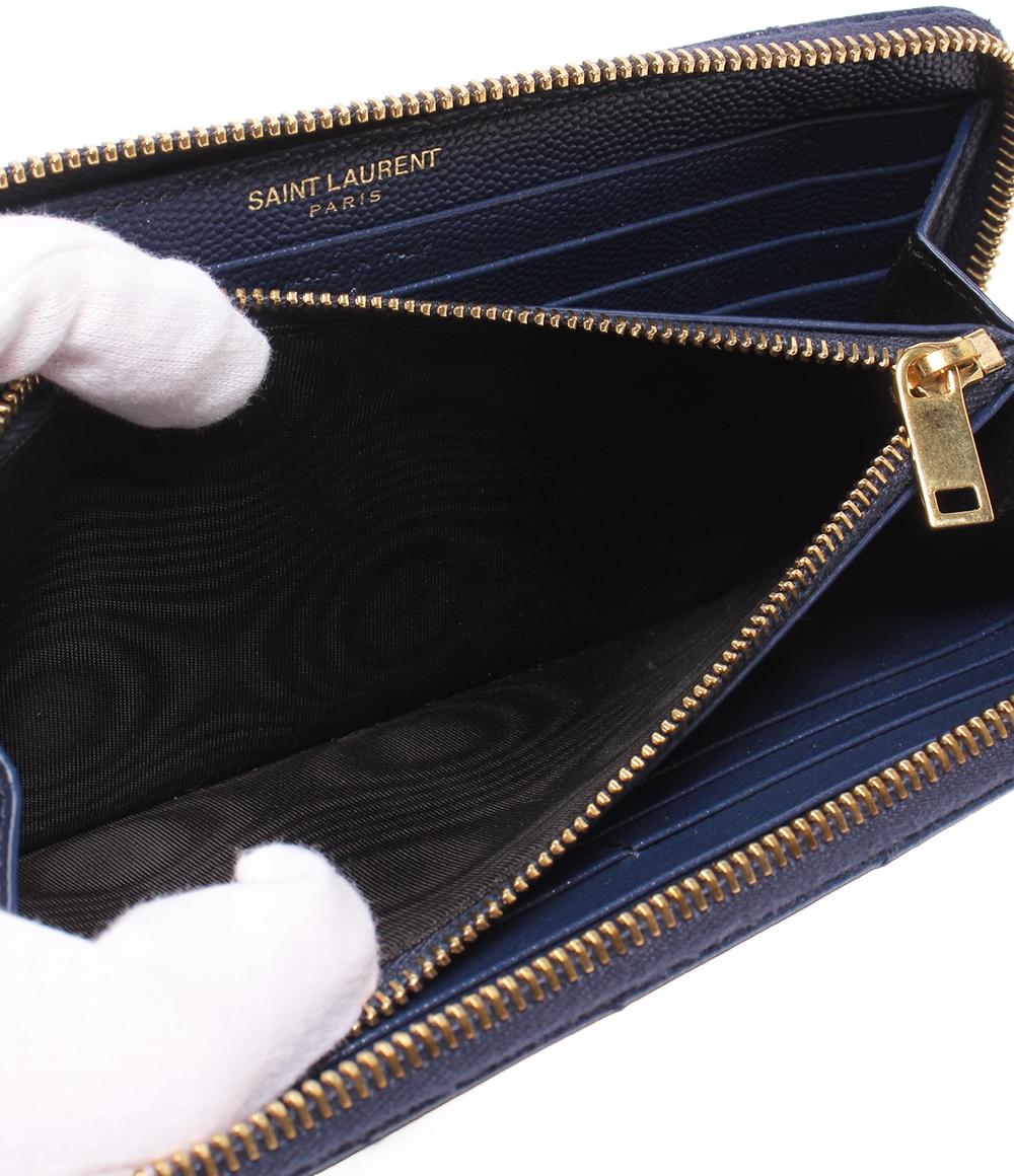 美品 SAINT LAURENT PARIS ラウンドファスナー長財布 358094 レディース サンローランパリ
