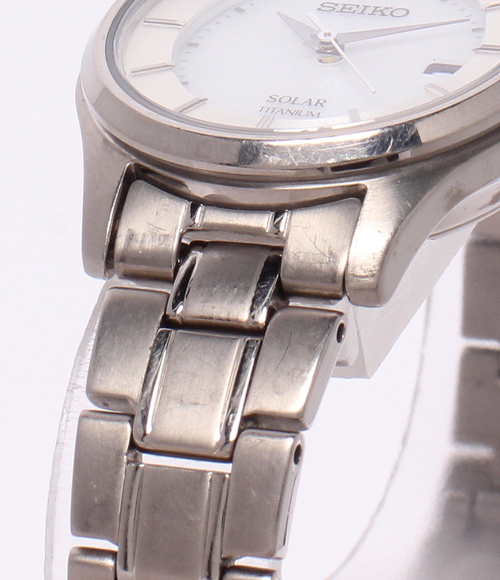SEIKO 腕時計 ソーラー ホワイト V137-0CS0 レディース セイコー