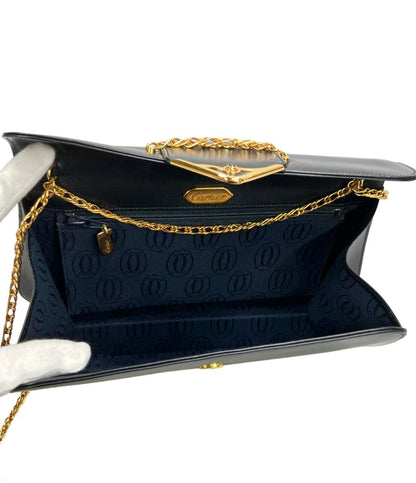 Cartier ショルダーバッグ チェーン 斜め掛け サファイアライン レディース カルティエ