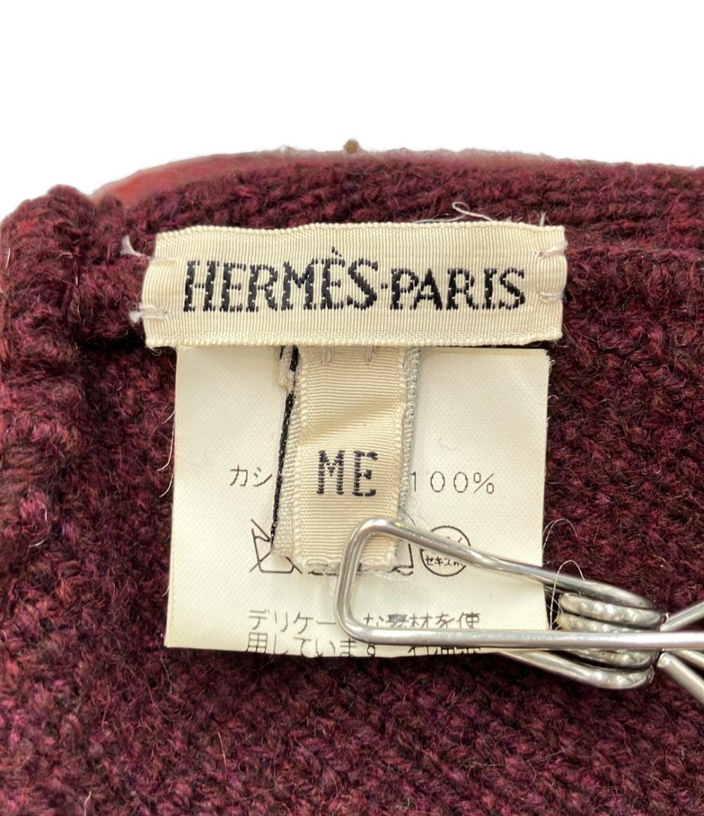 HERMES ニット帽 マルジェラ期 Hロゴ カシミヤ100% レディース メンズ SIZE ME エルメス