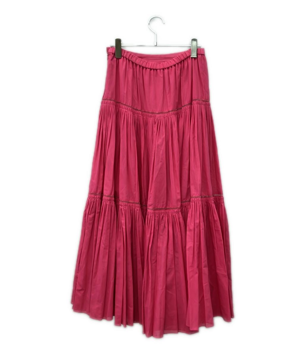 Drawer ティアードフレアタック ロングスカート 6524-299-1725 レディース SIZE 38 ドゥロワー