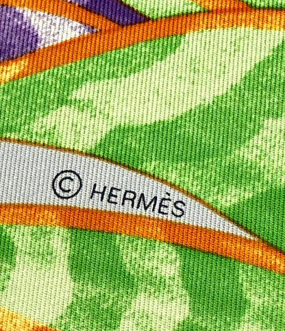 美品 HERMES スカーフ カレ90 シルク100% ブロメリアの目録 レディース エルメス
