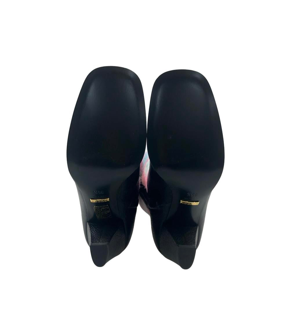 美品 GUCCI ロングブーツ ホースビット チェック柄 サイドジップ レディース SIZE 35 1/2 グッチ