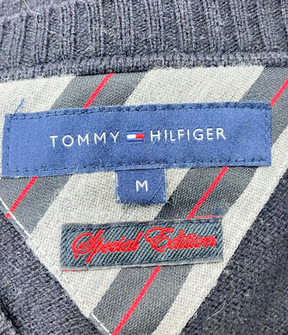 トミーヒルフィガー ウールストライプ柄Vネックニットセーター メンズ SIZE M TOMMY HILFIGER